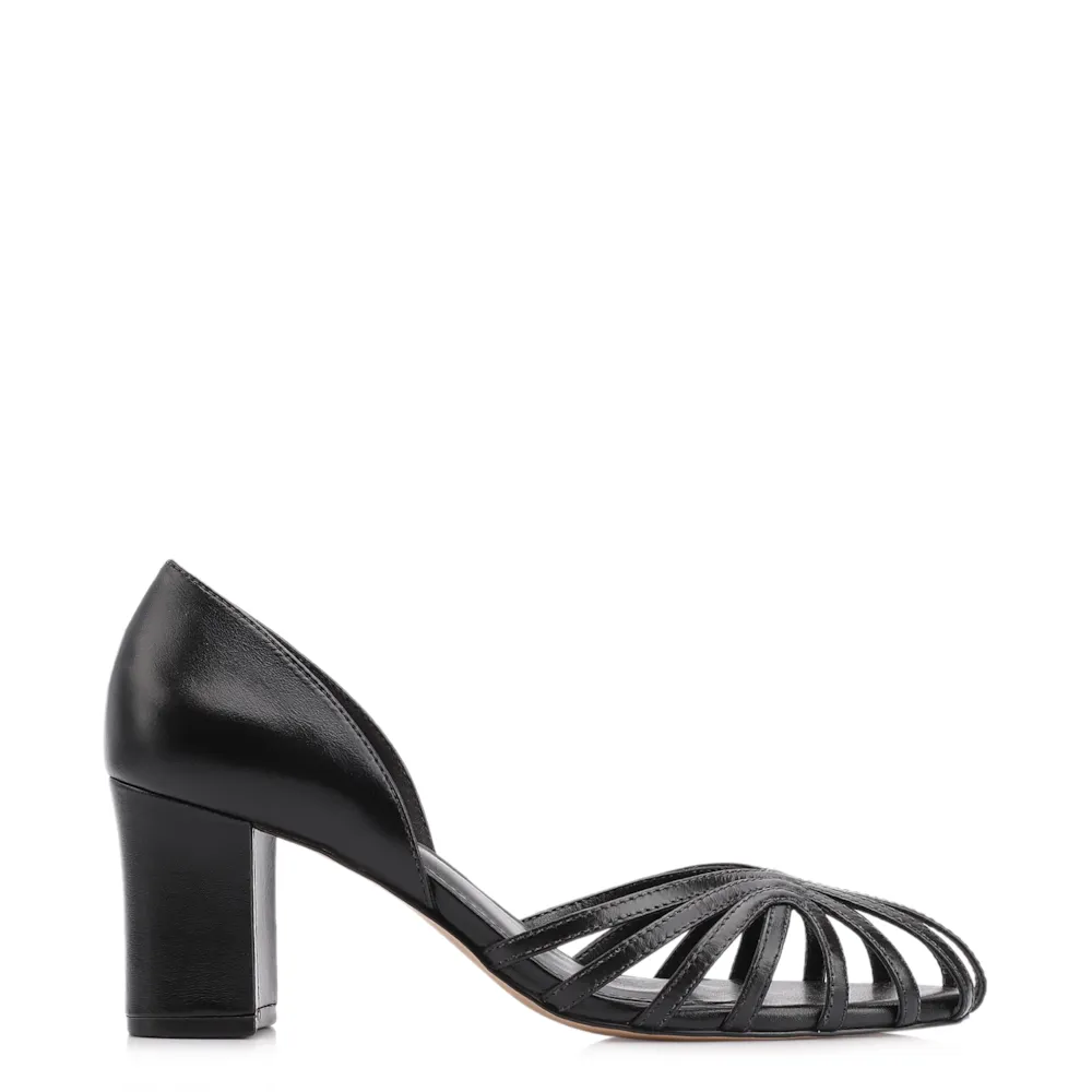 Scarpin Tiras Couro Preto - imagem 3