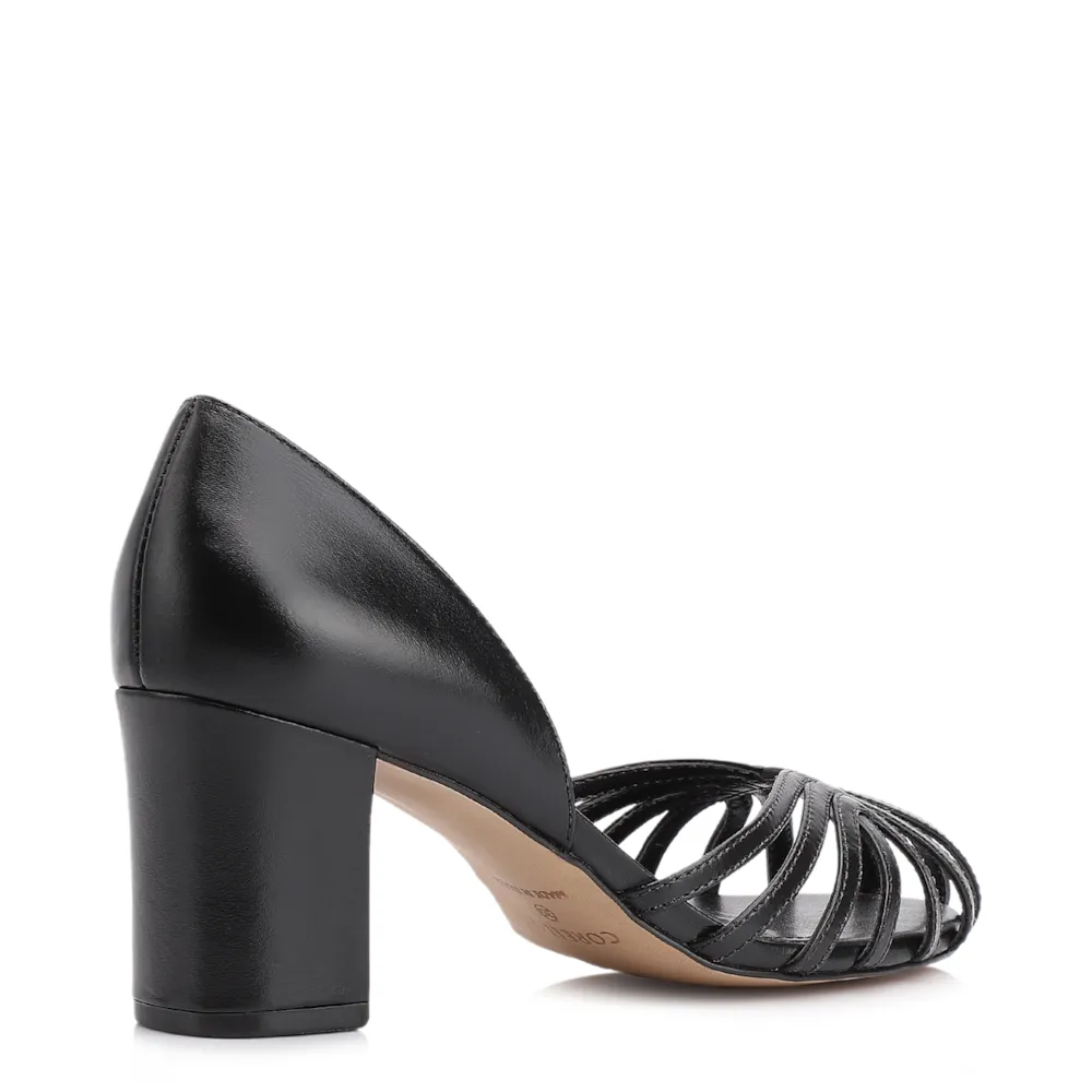 Scarpin Tiras Couro Preto - imagem 4