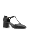 Scarpin Tiras Couro/Verniz Preto - imagem 1