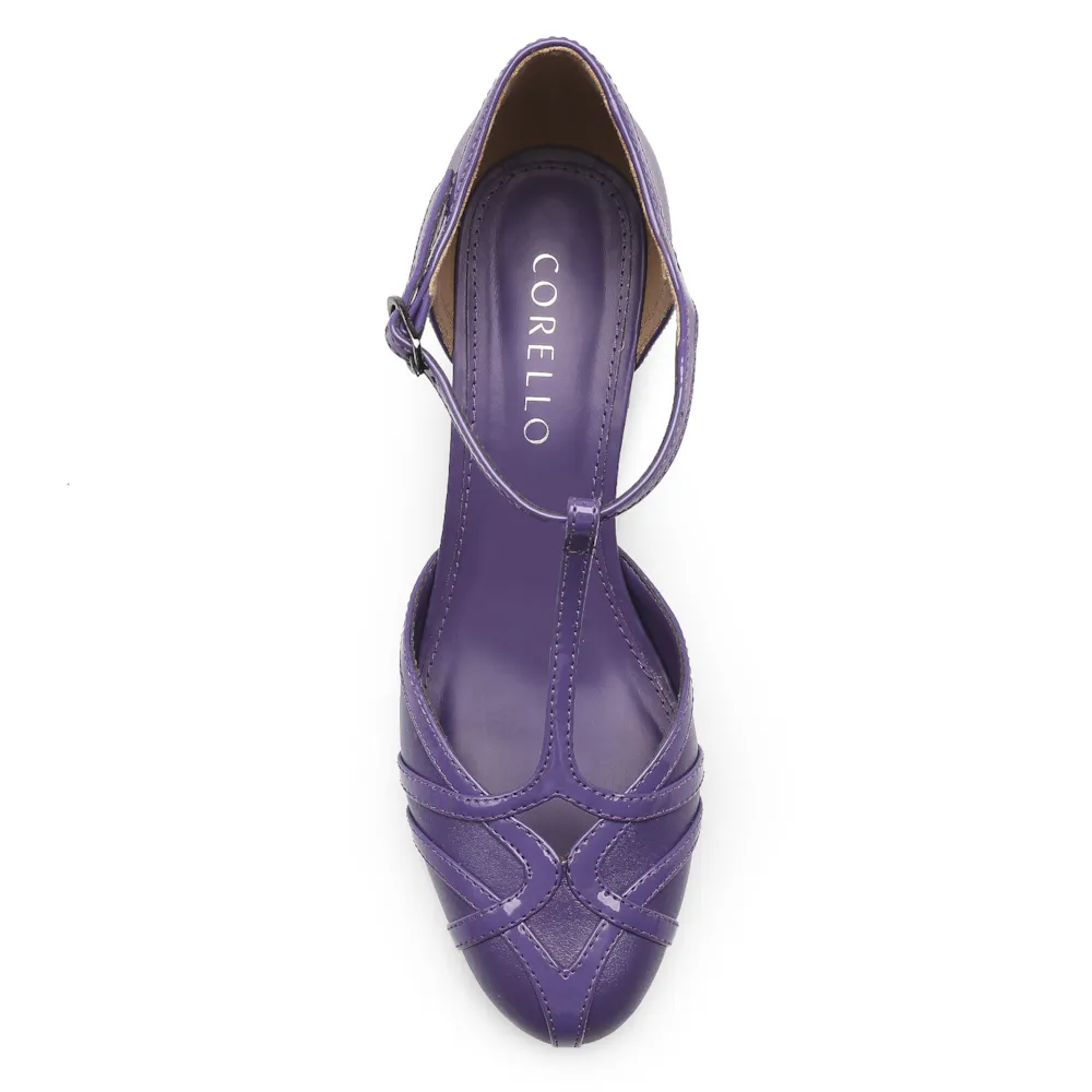 Scarpin Tiras Couro/Verniz Roxo - imagem 5