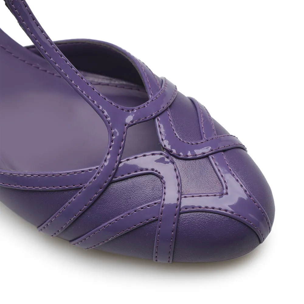 Scarpin Tiras Couro/Verniz Roxo - imagem 6
