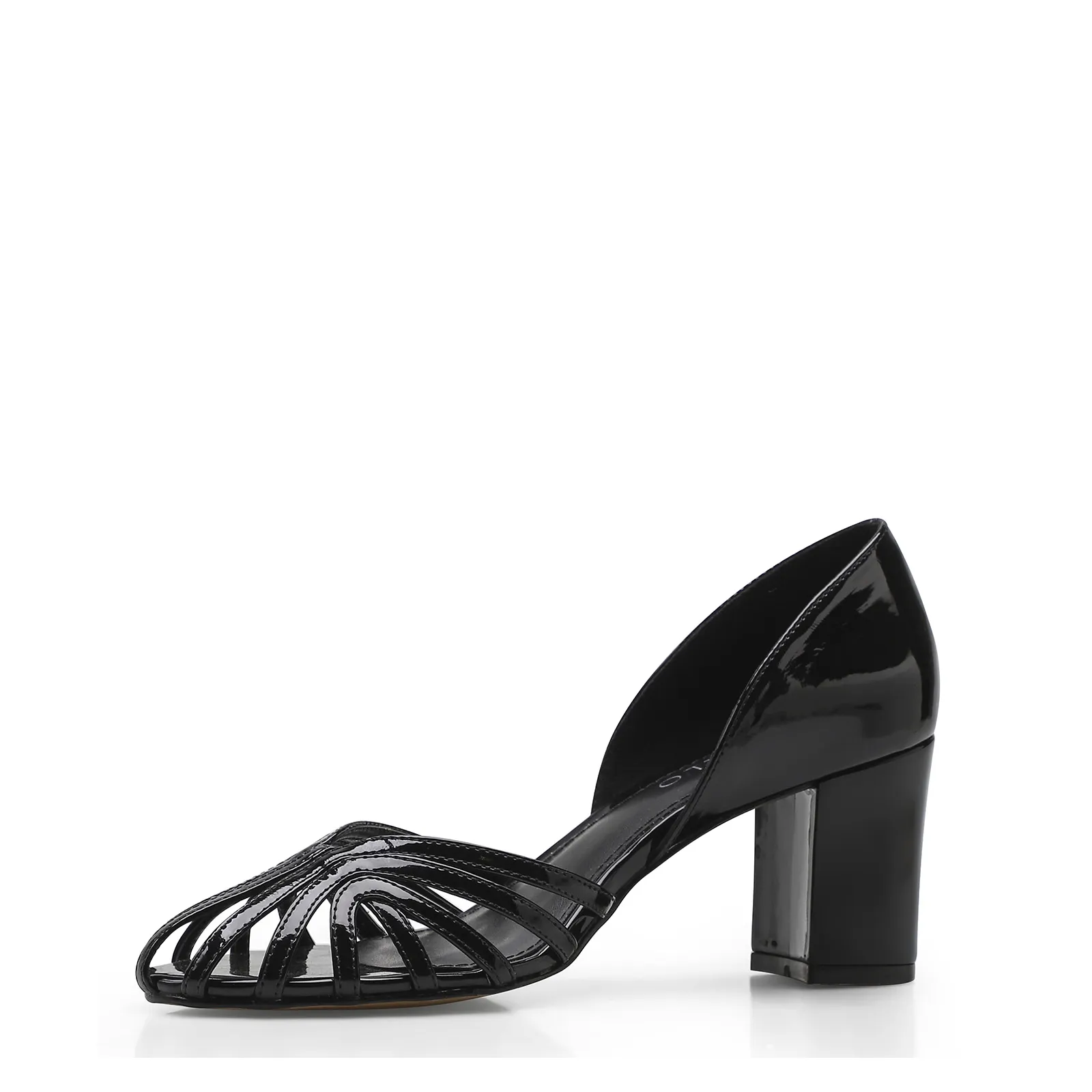 Scarpin Tiras Verniz Preto