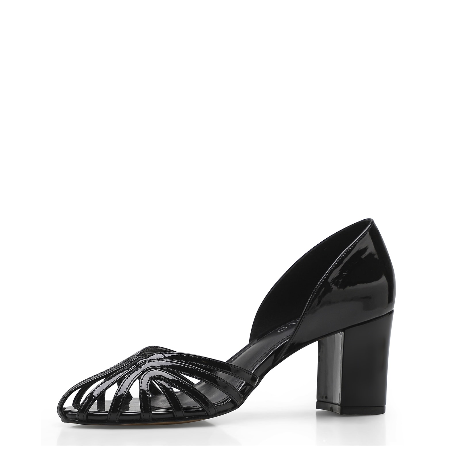 Scarpin Tiras Verniz Preto