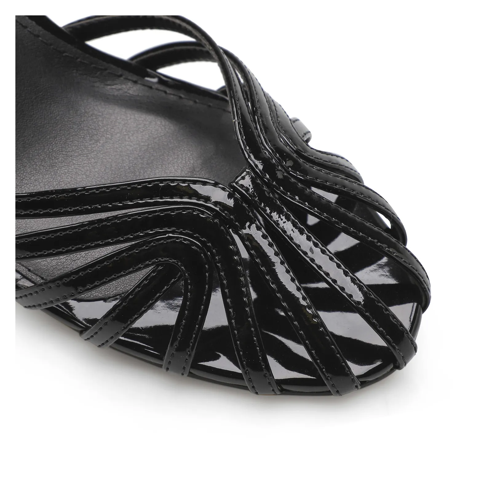 Scarpin Tiras Verniz Preto