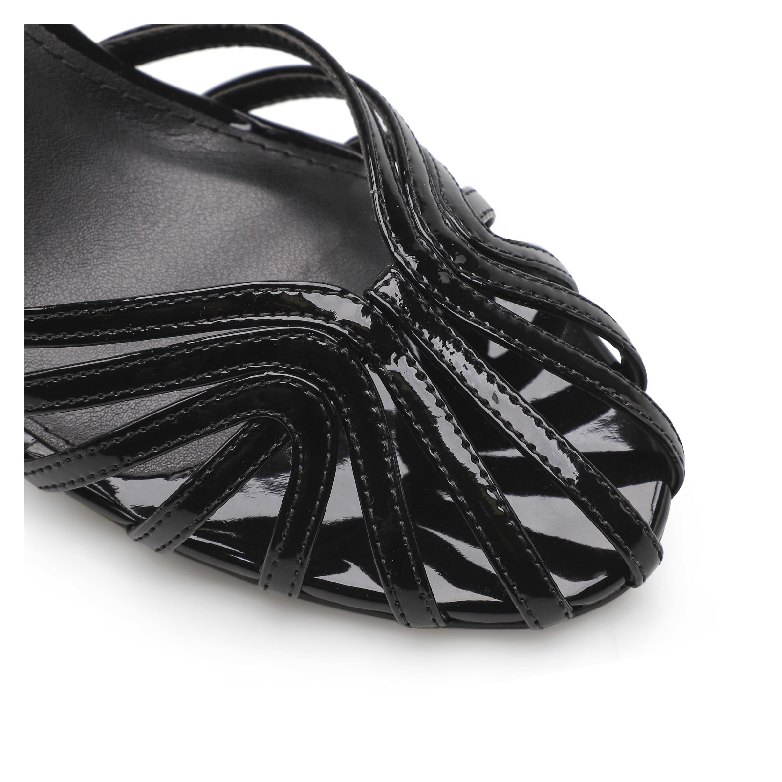 Scarpin Tiras Verniz Preto