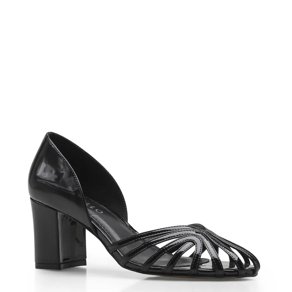 Scarpin Tiras Verniz Preto