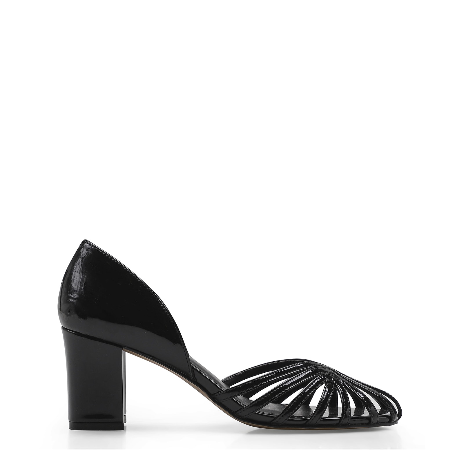 Scarpin Tiras Verniz Preto