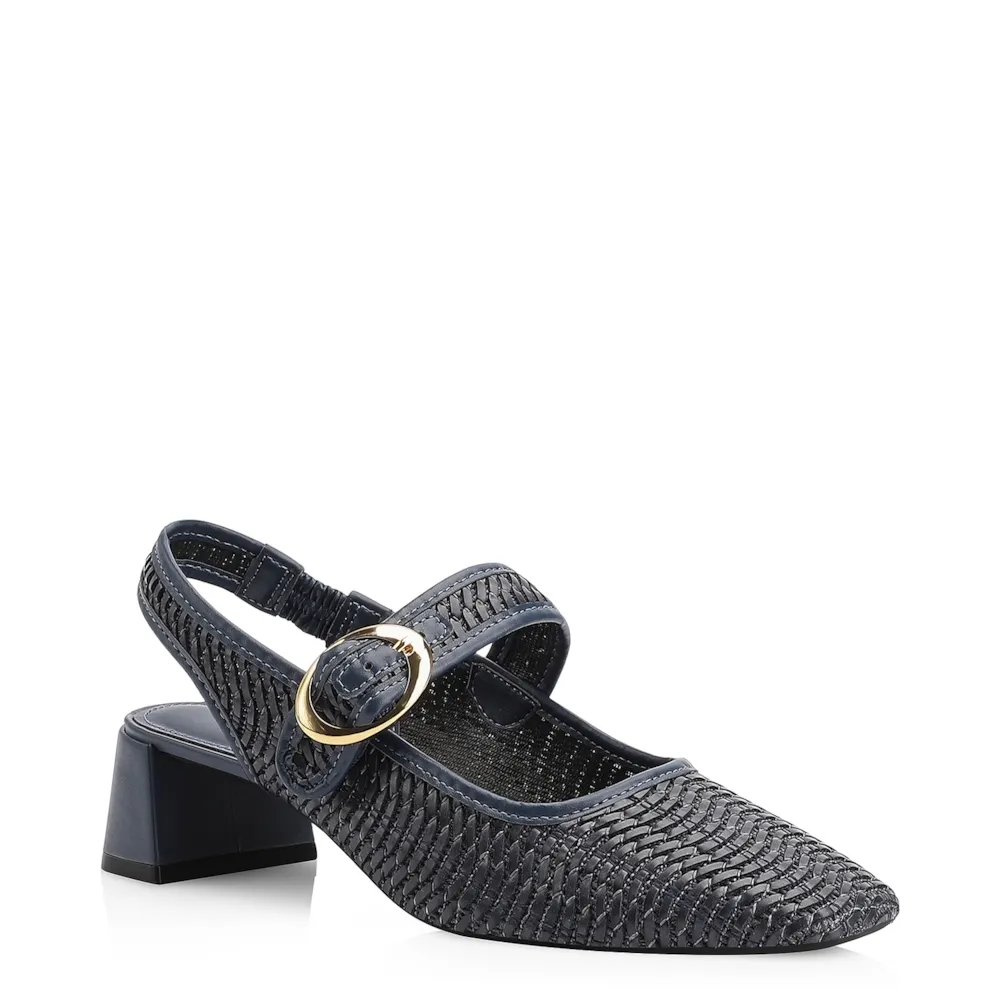 Scarpin Tramado Alt Azul