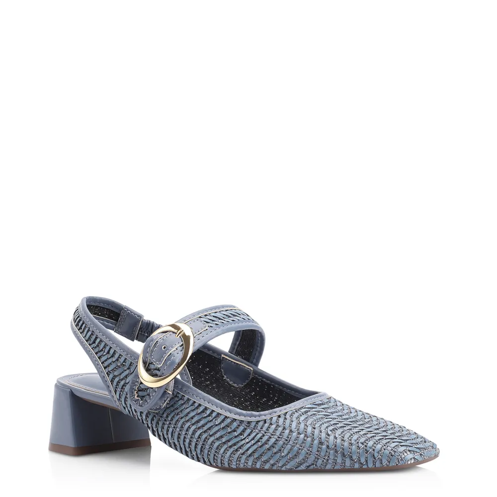 Scarpin Tramado Alt Azul Claro