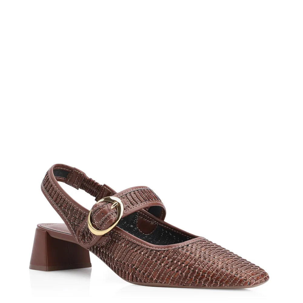 Scarpin Tramado Alt Marrom
