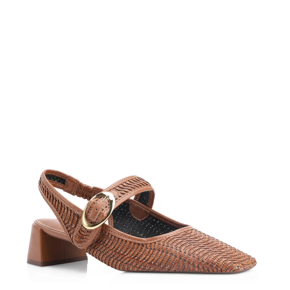 Scarpin Tramado Alt Marrom Claro