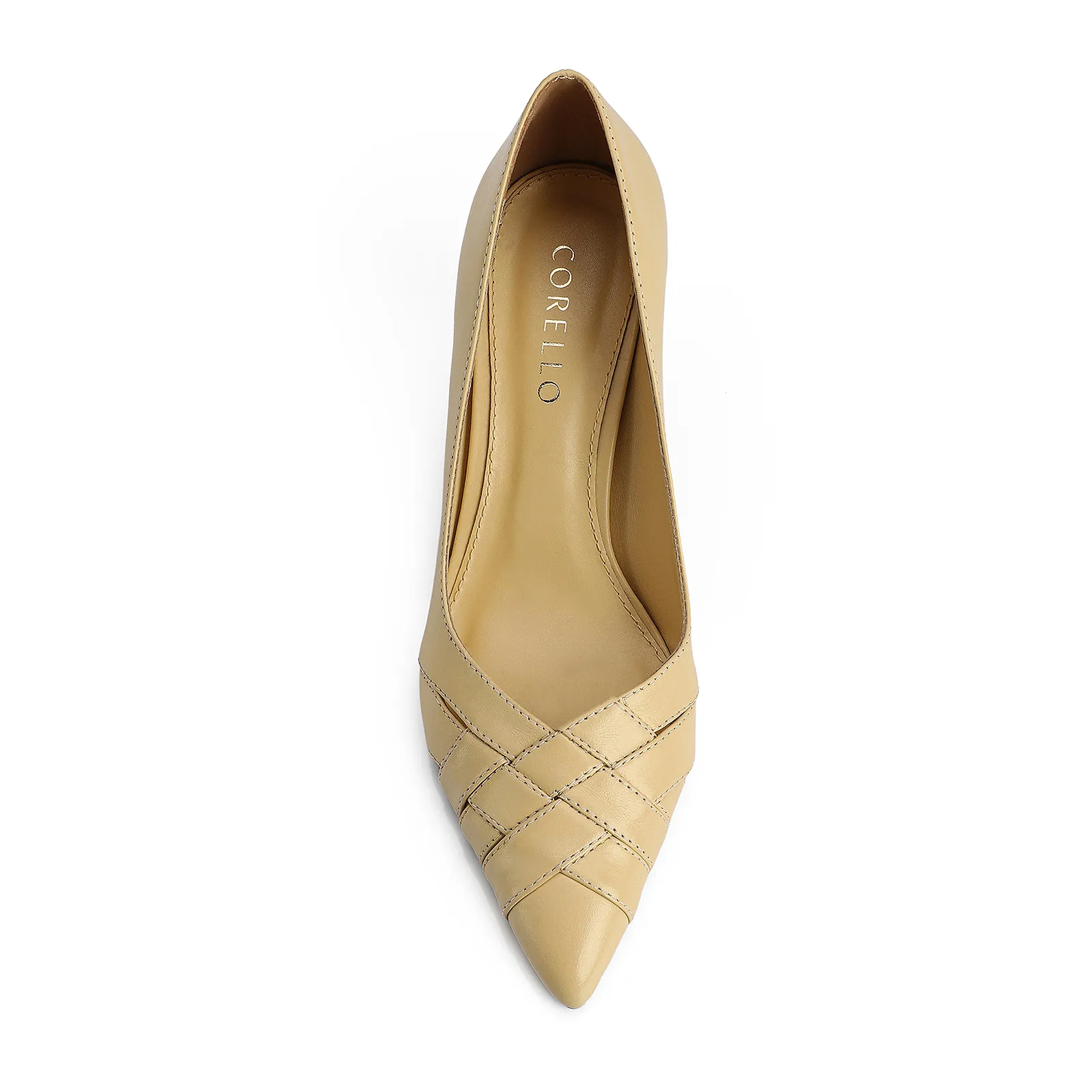 Scarpin Tressê Couro Amarelo