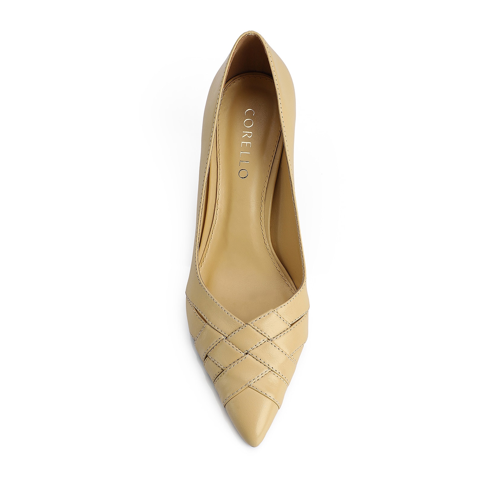 Scarpin Tressê Couro Amarelo