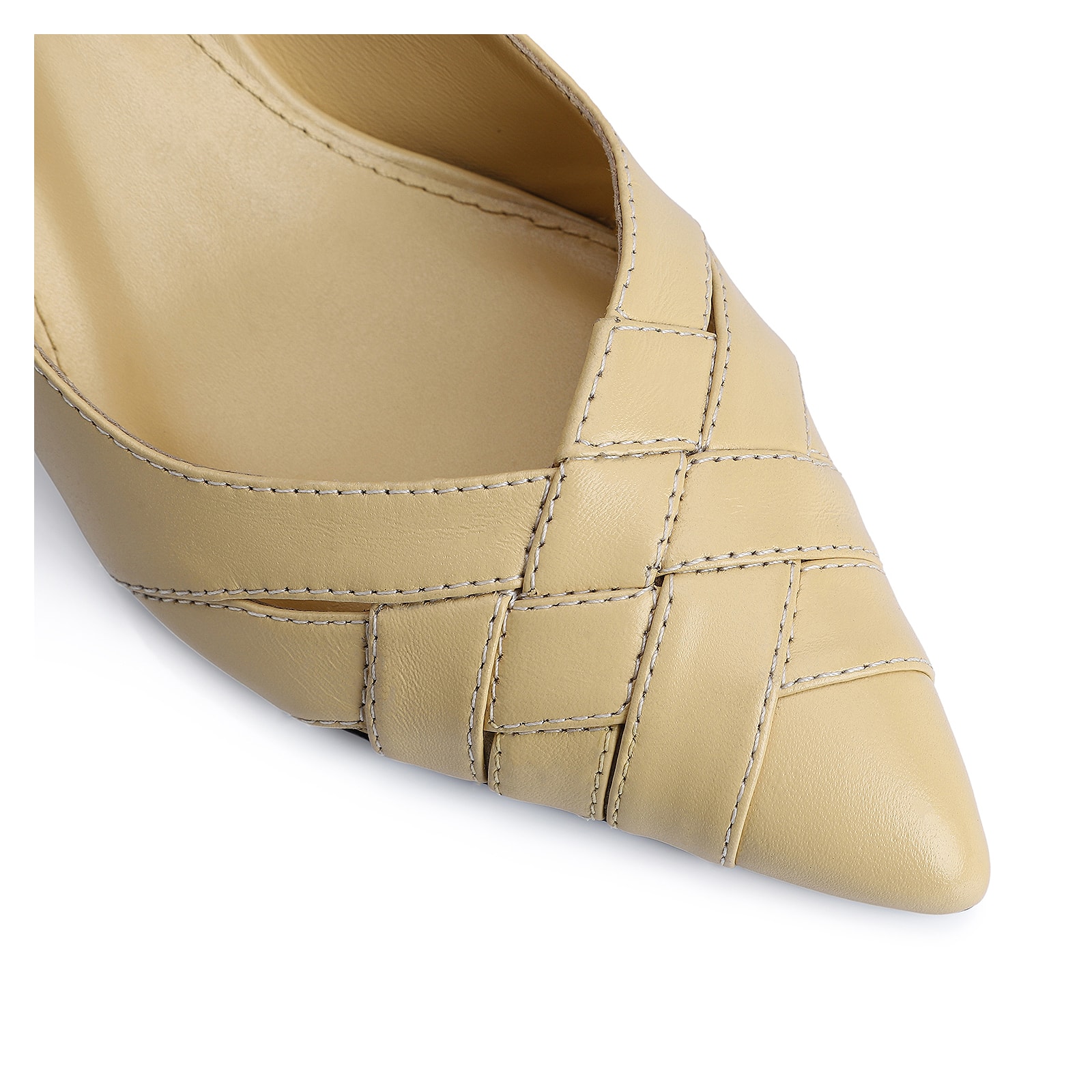 Scarpin Tressê Couro Amarelo