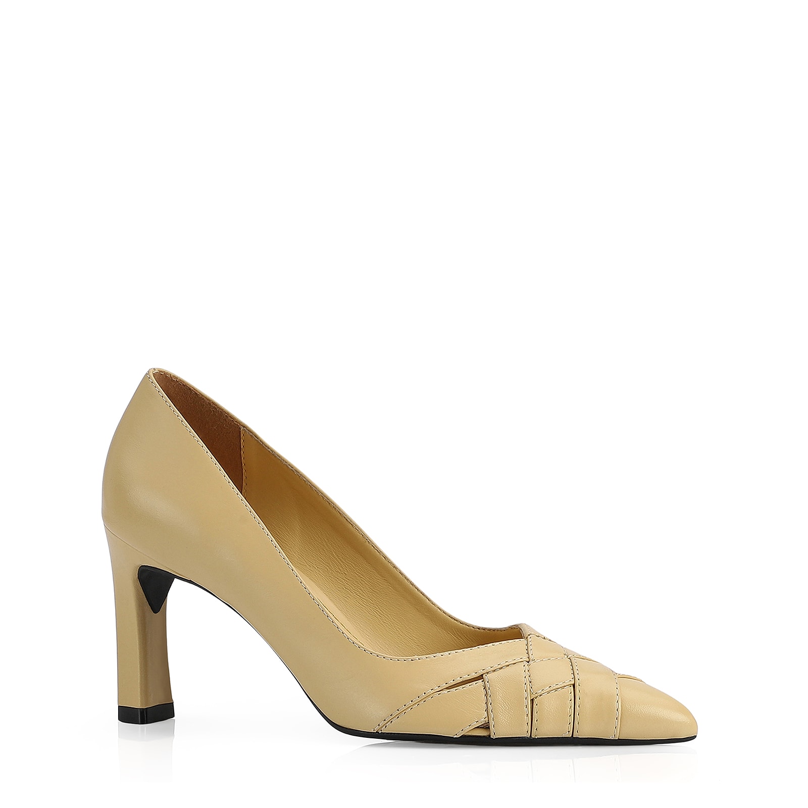 Scarpin Tressê Couro Amarelo