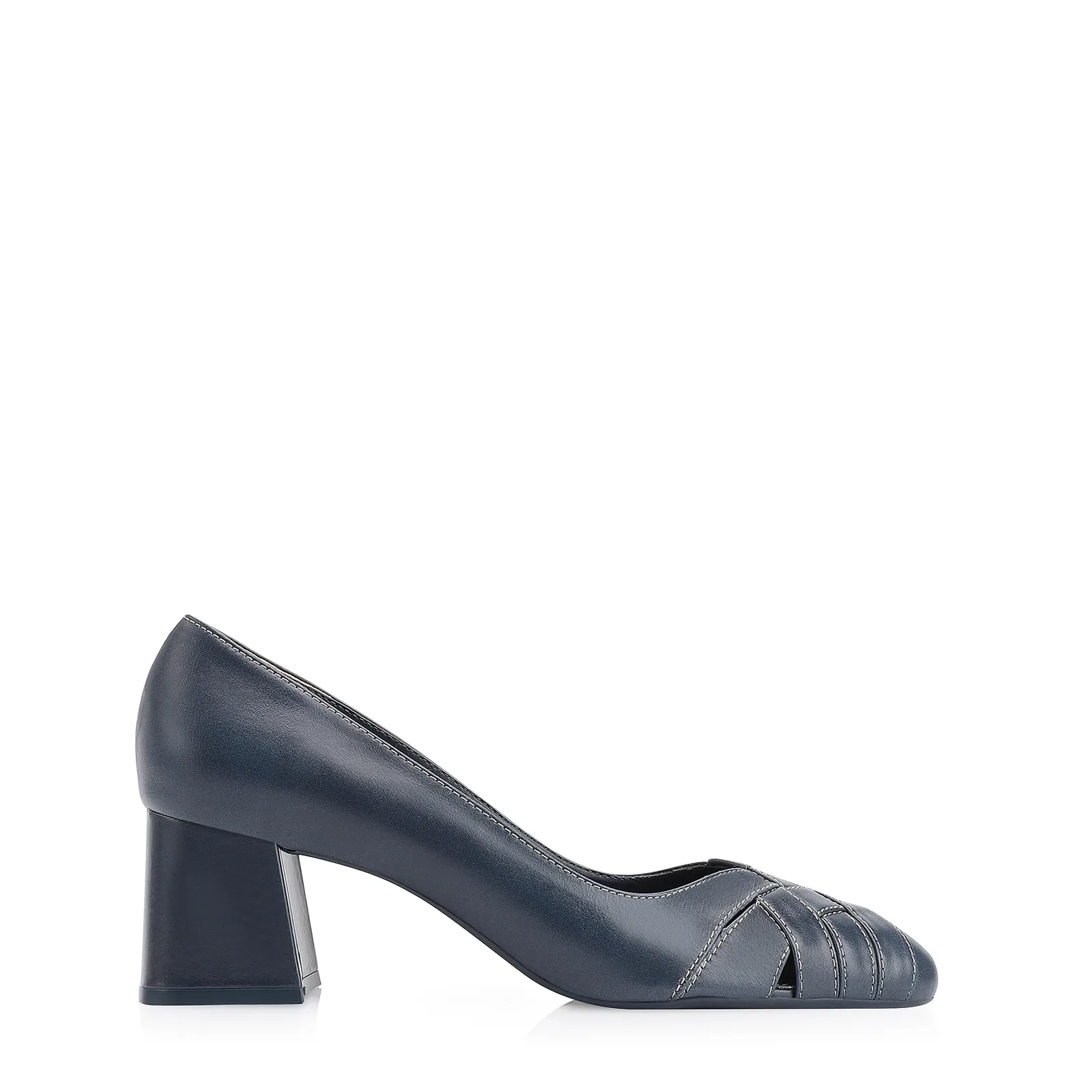 Scarpin Tressê Couro Azul