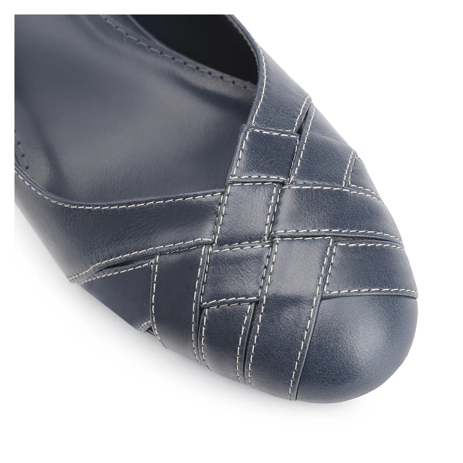 Scarpin Tressê Couro Azul