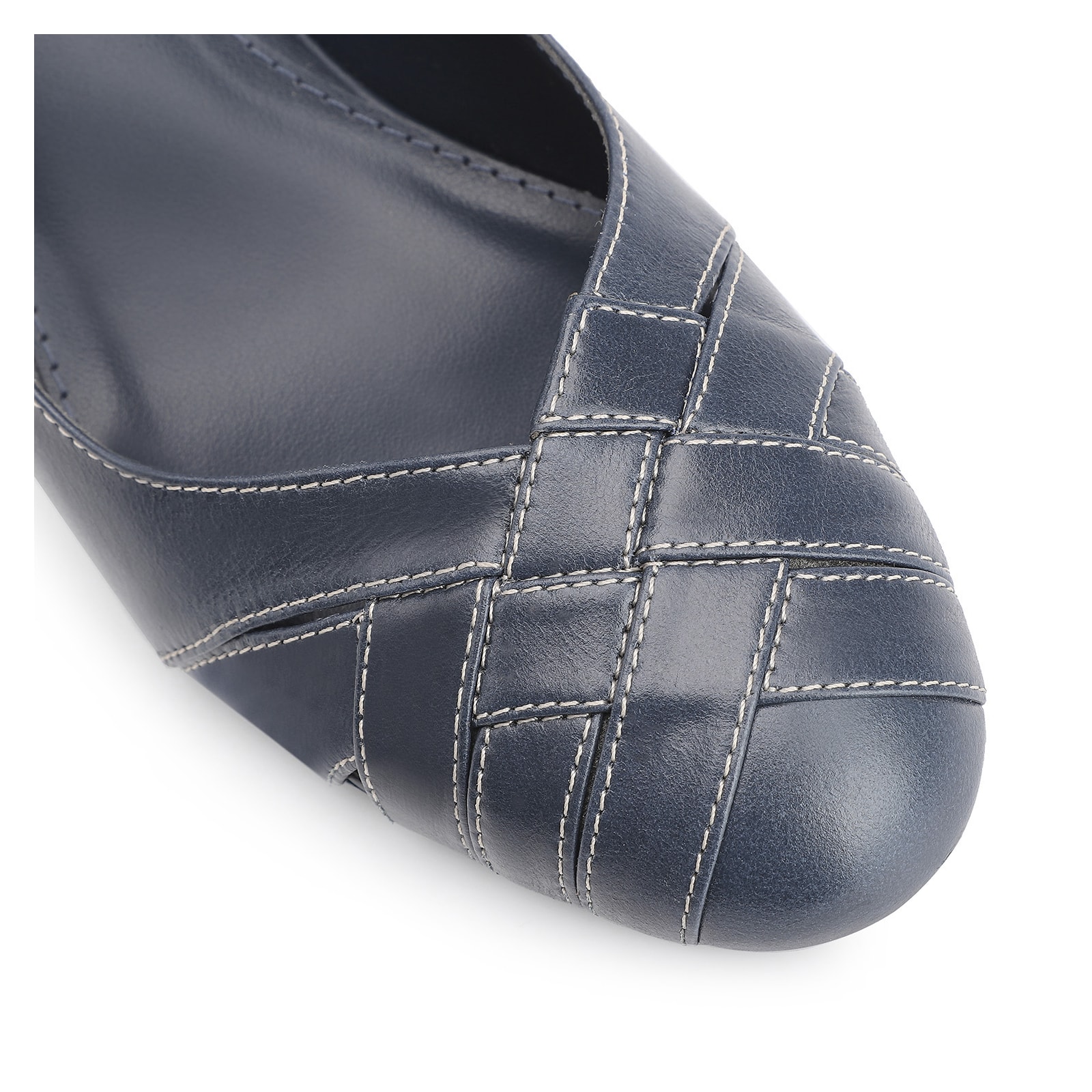 Scarpin Tressê Couro Azul