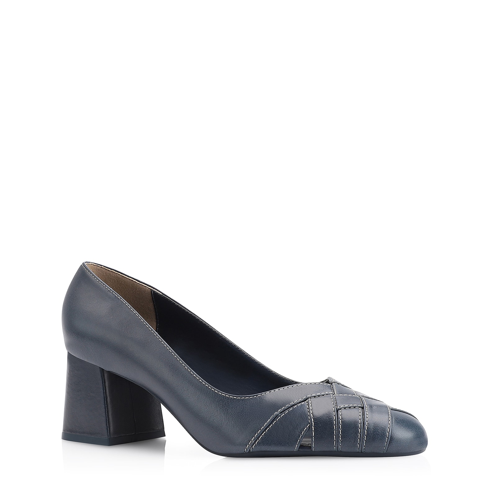 Scarpin Tressê Couro Azul