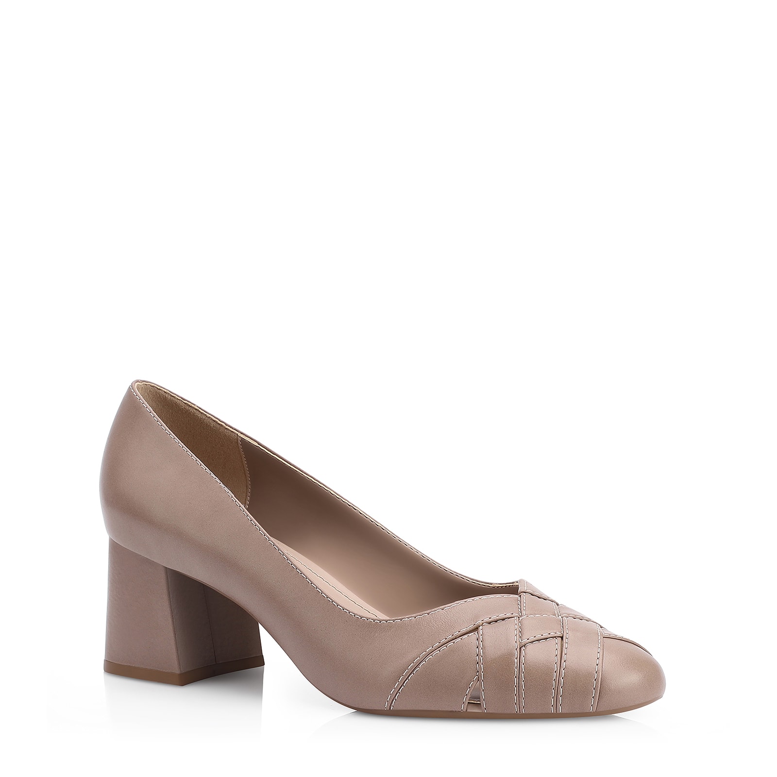 Scarpin Tressê Couro Bege