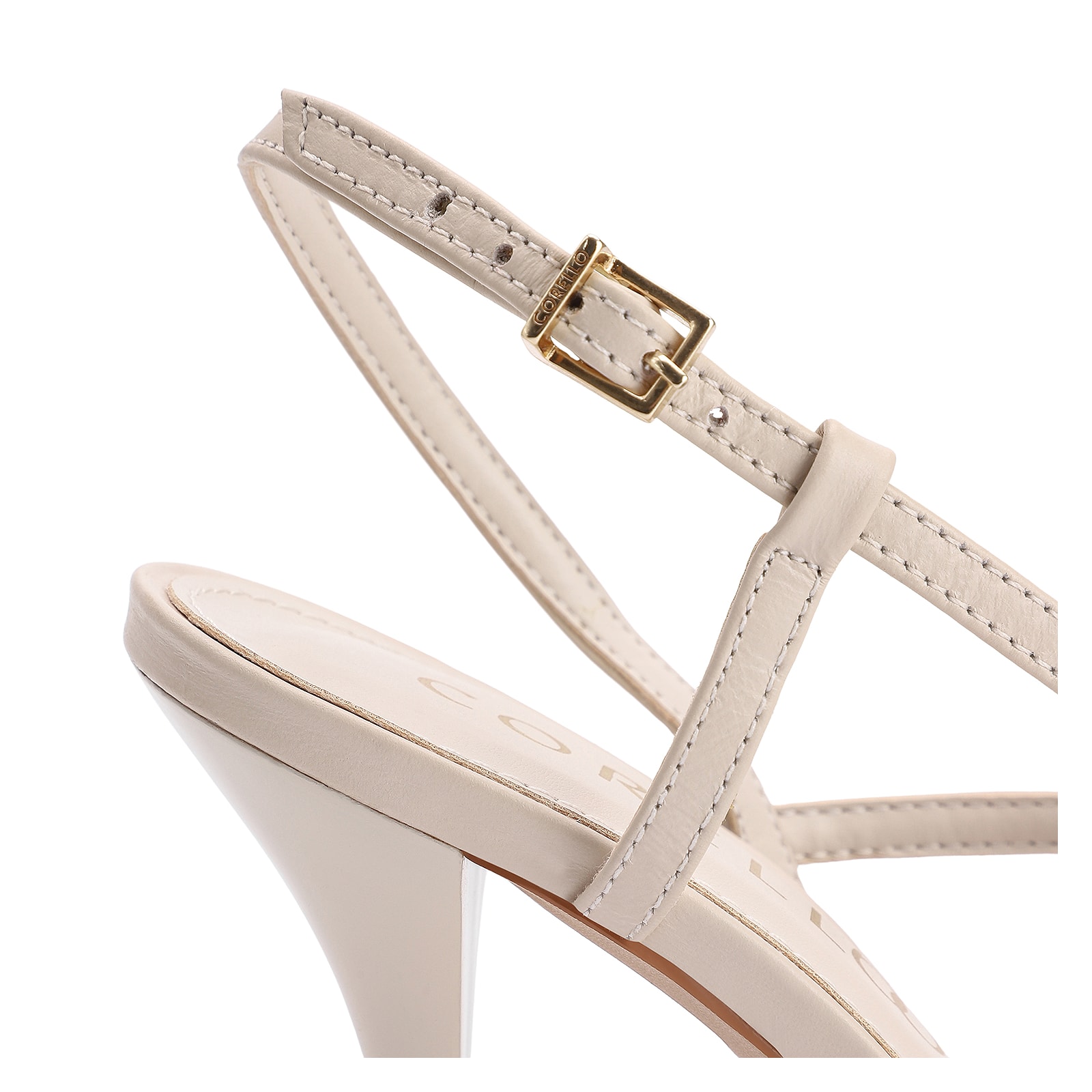 Scarpin Tressê Couro Off White/Bege