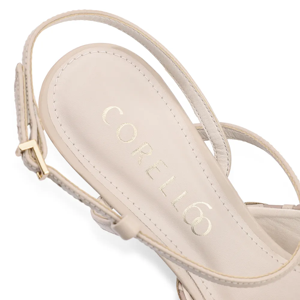Scarpin Tressê Couro Off White/Bege - imagem 8