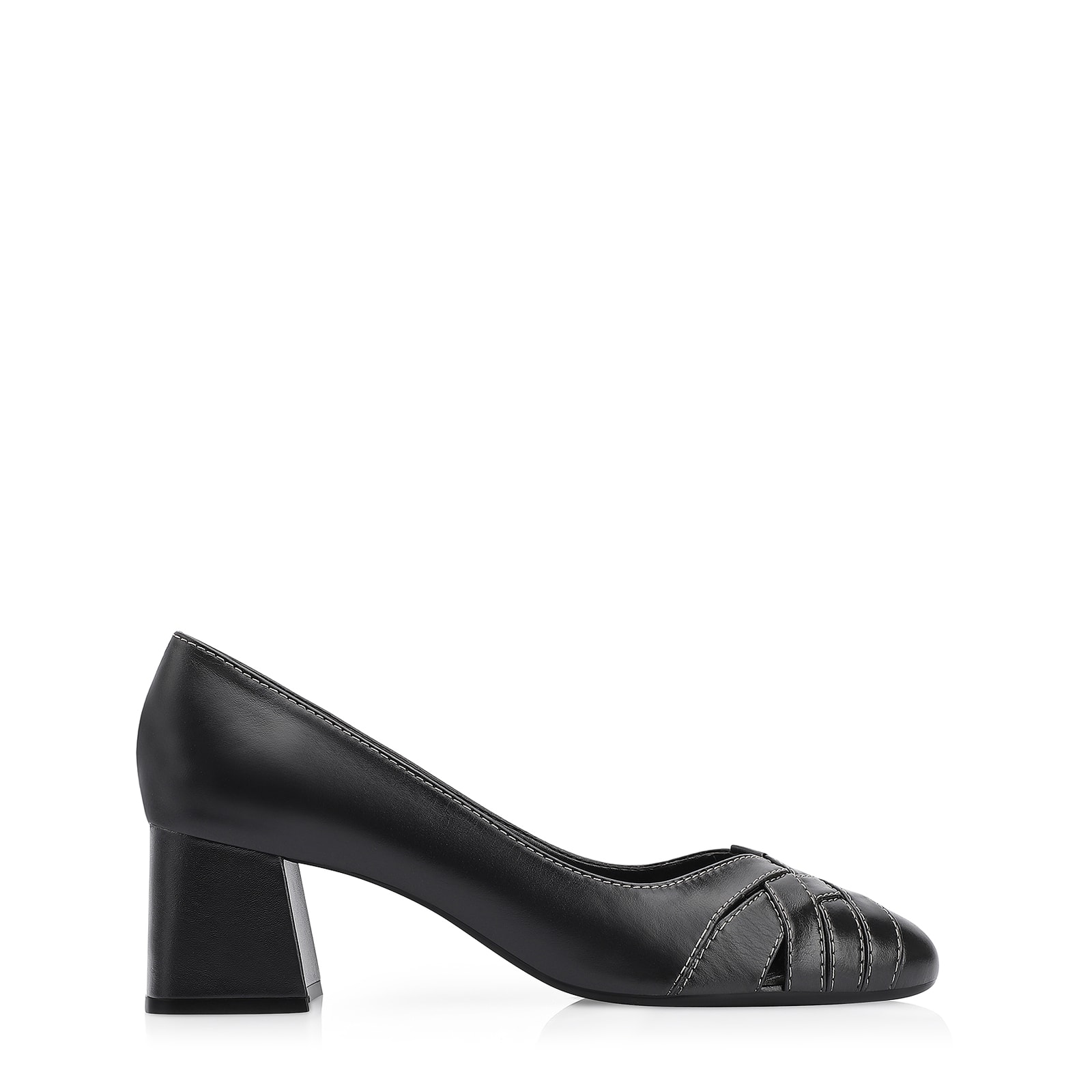 Scarpin Tressê Couro Preto