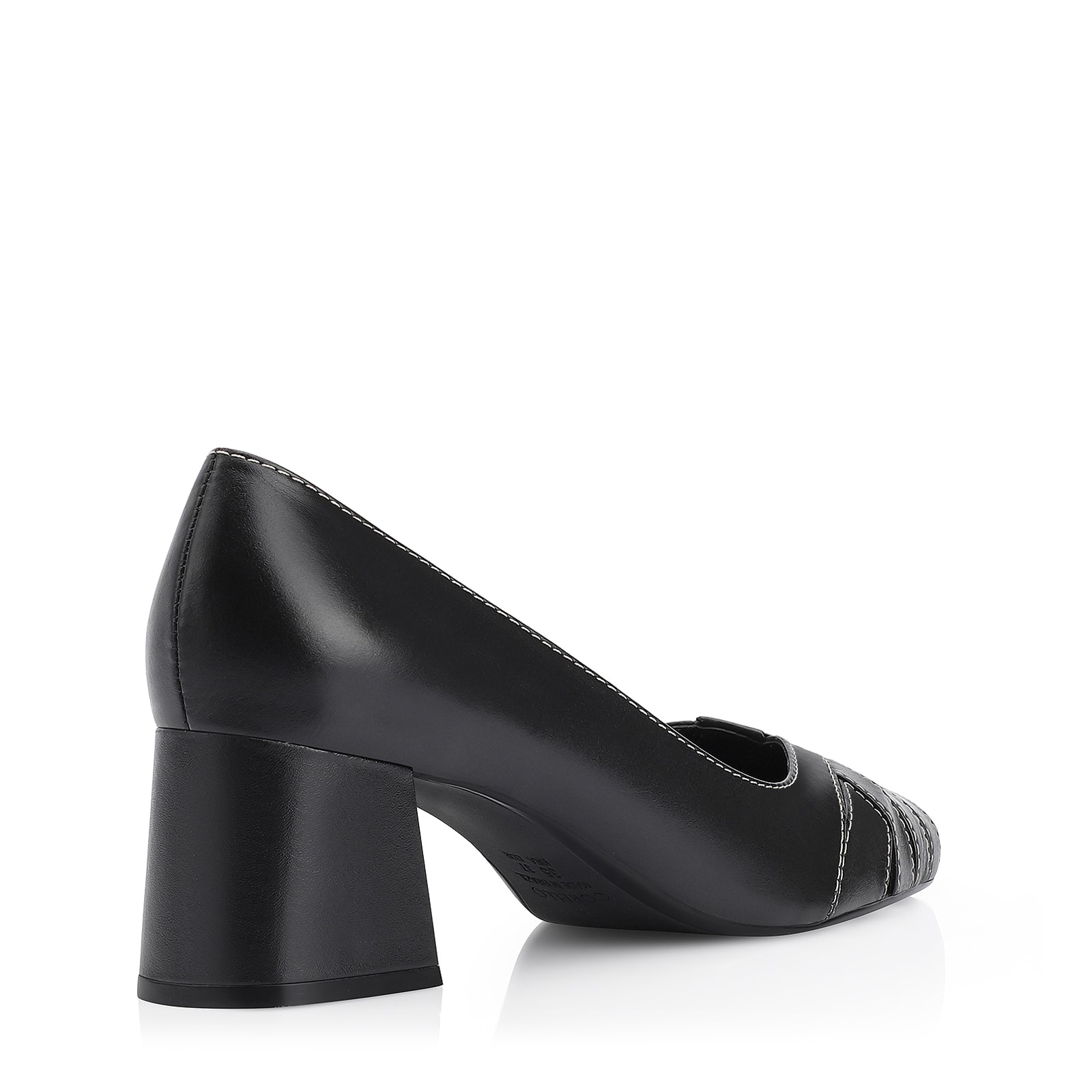 Scarpin Tressê Couro Preto