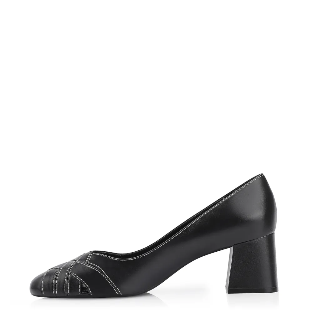 Scarpin Tressê Couro Preto - imagem 5