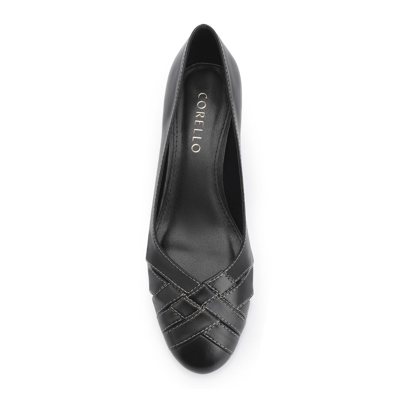 Scarpin Tressê Couro Preto