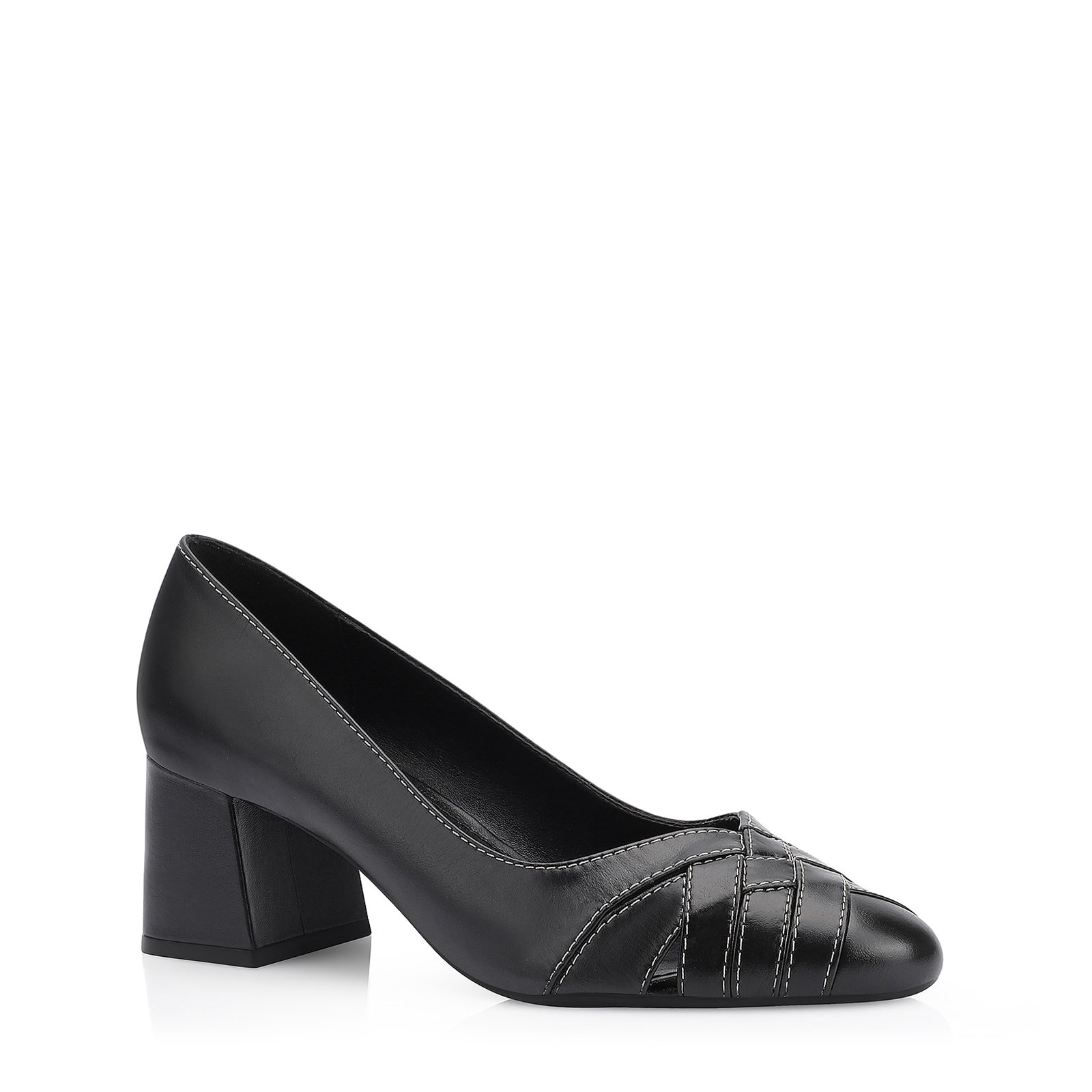 Scarpin Tressê Couro Preto