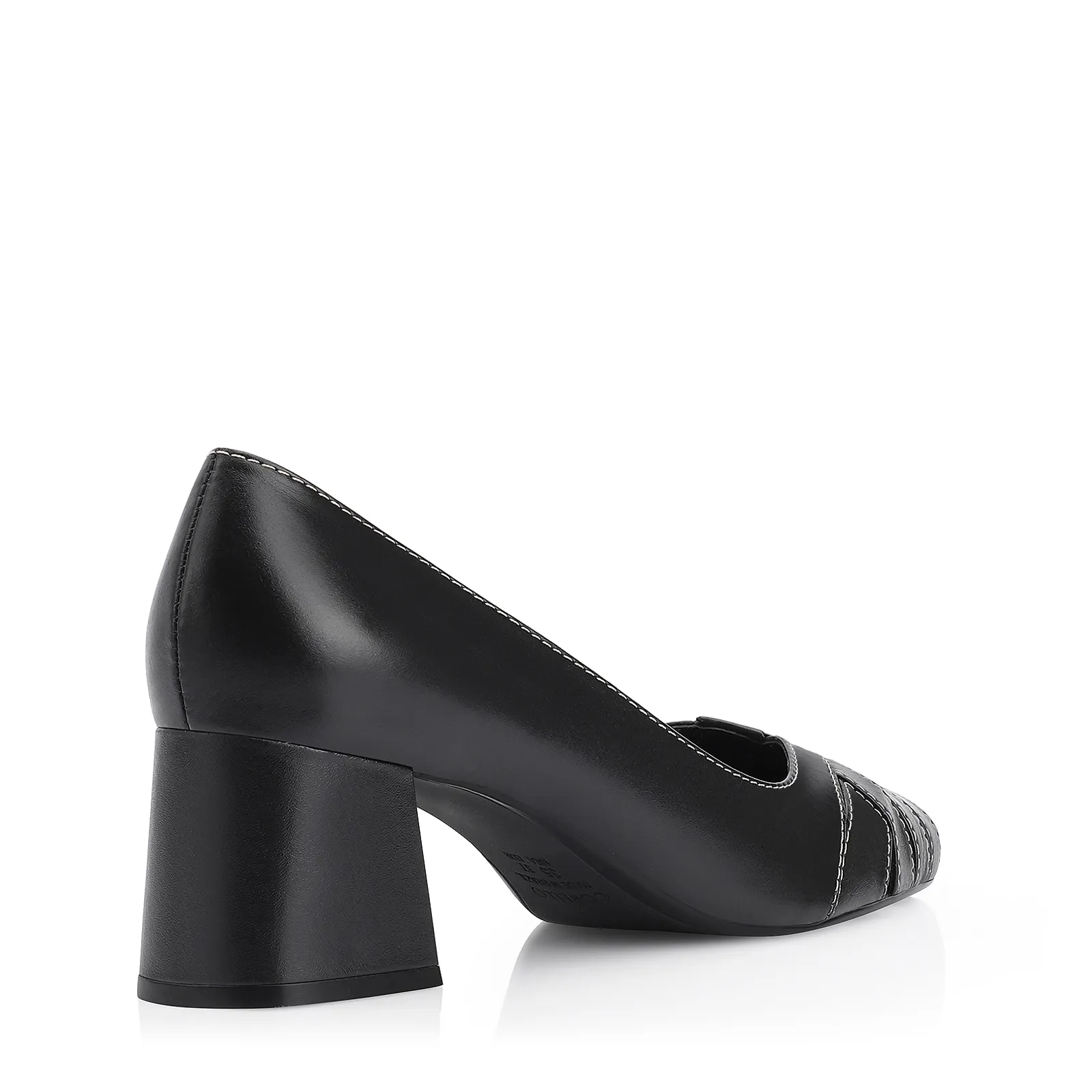 Scarpin Tressê Couro Preto
