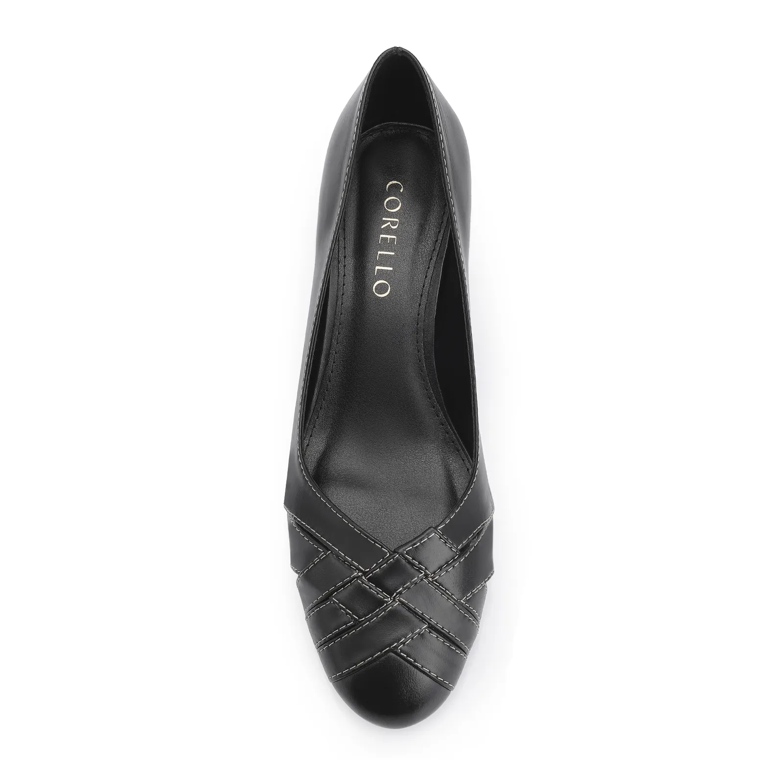Scarpin Tressê Couro Preto