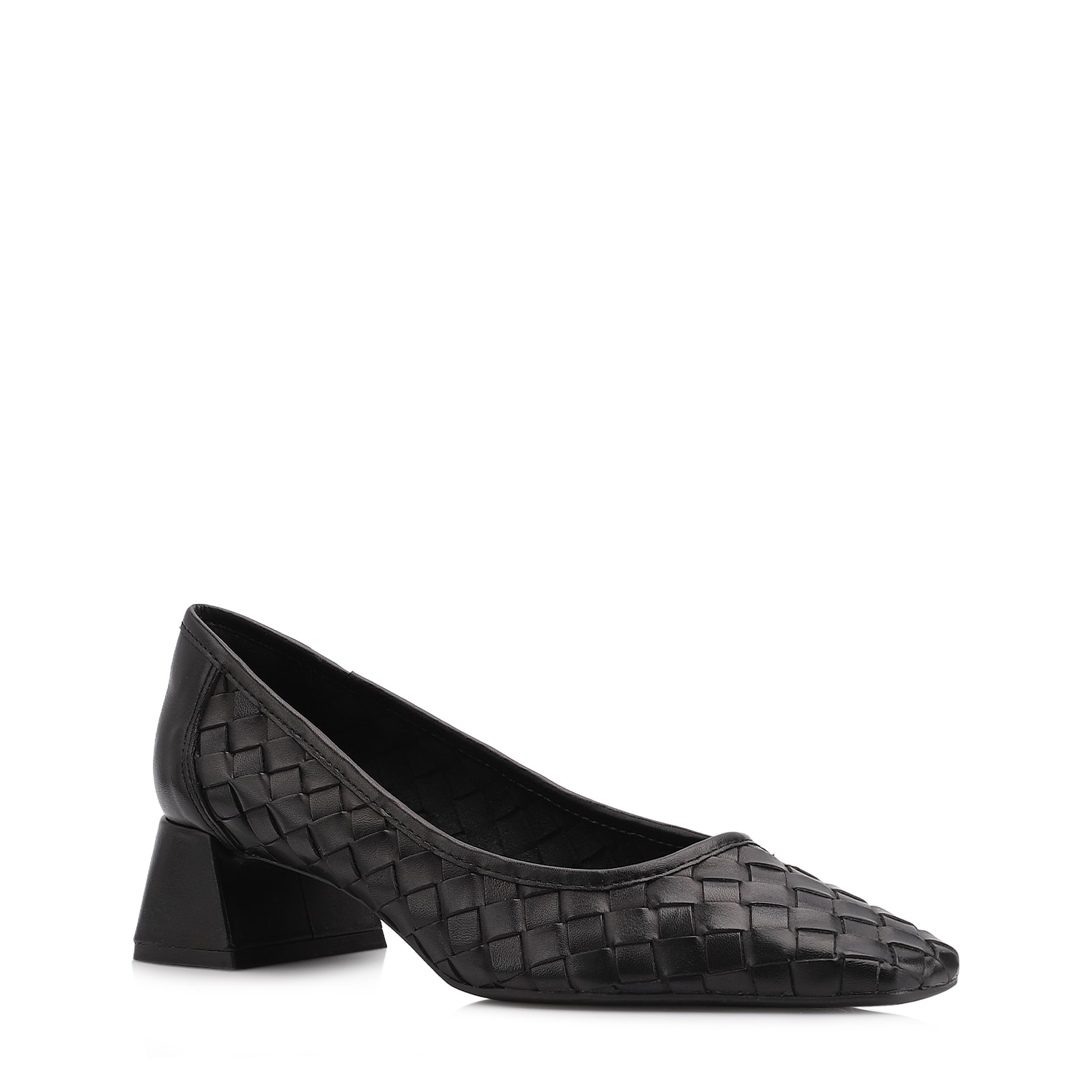 Scarpin Tressê Couro Preto
