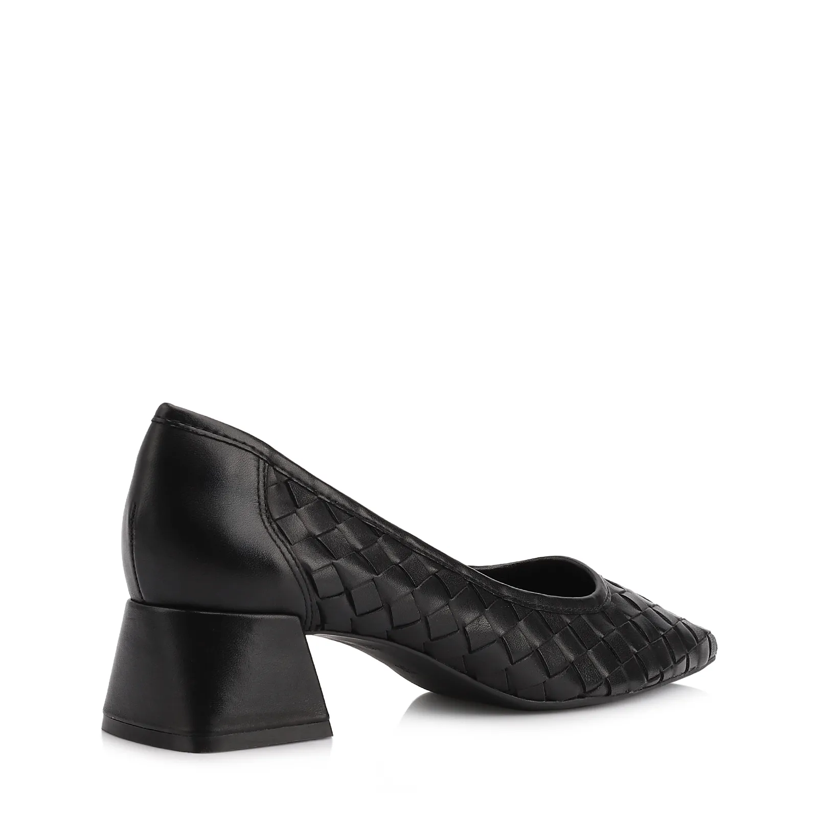 Scarpin Tressê Couro Preto