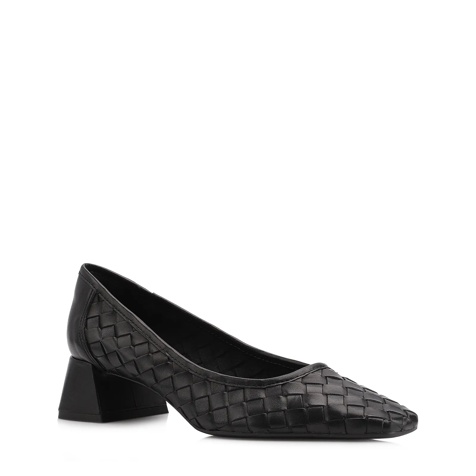 Scarpin Tressê Couro Preto