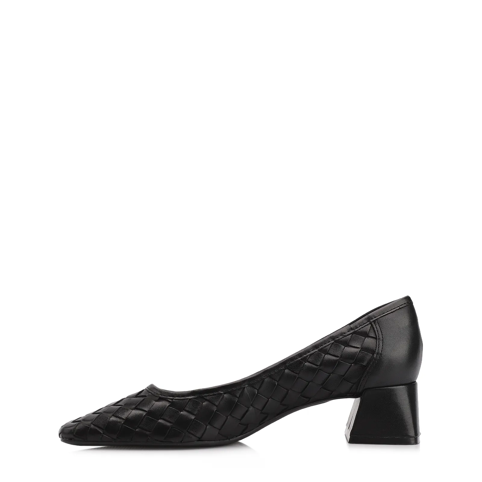 Scarpin Tressê Couro Preto