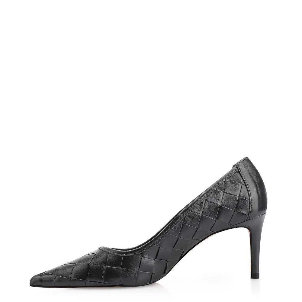 Scarpin Tressê Couro Preto - imagem 4