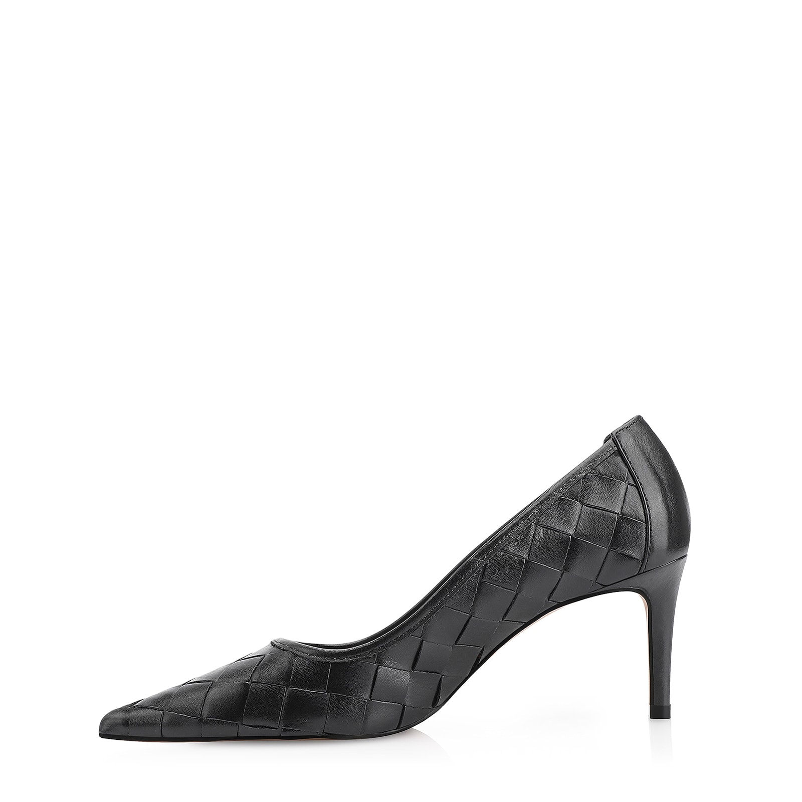 Scarpin Tressê Couro Preto