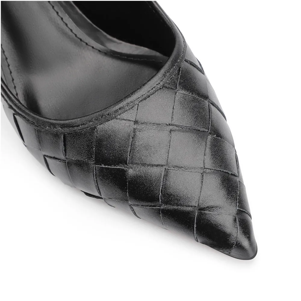 Scarpin Tressê Couro Preto - imagem 6