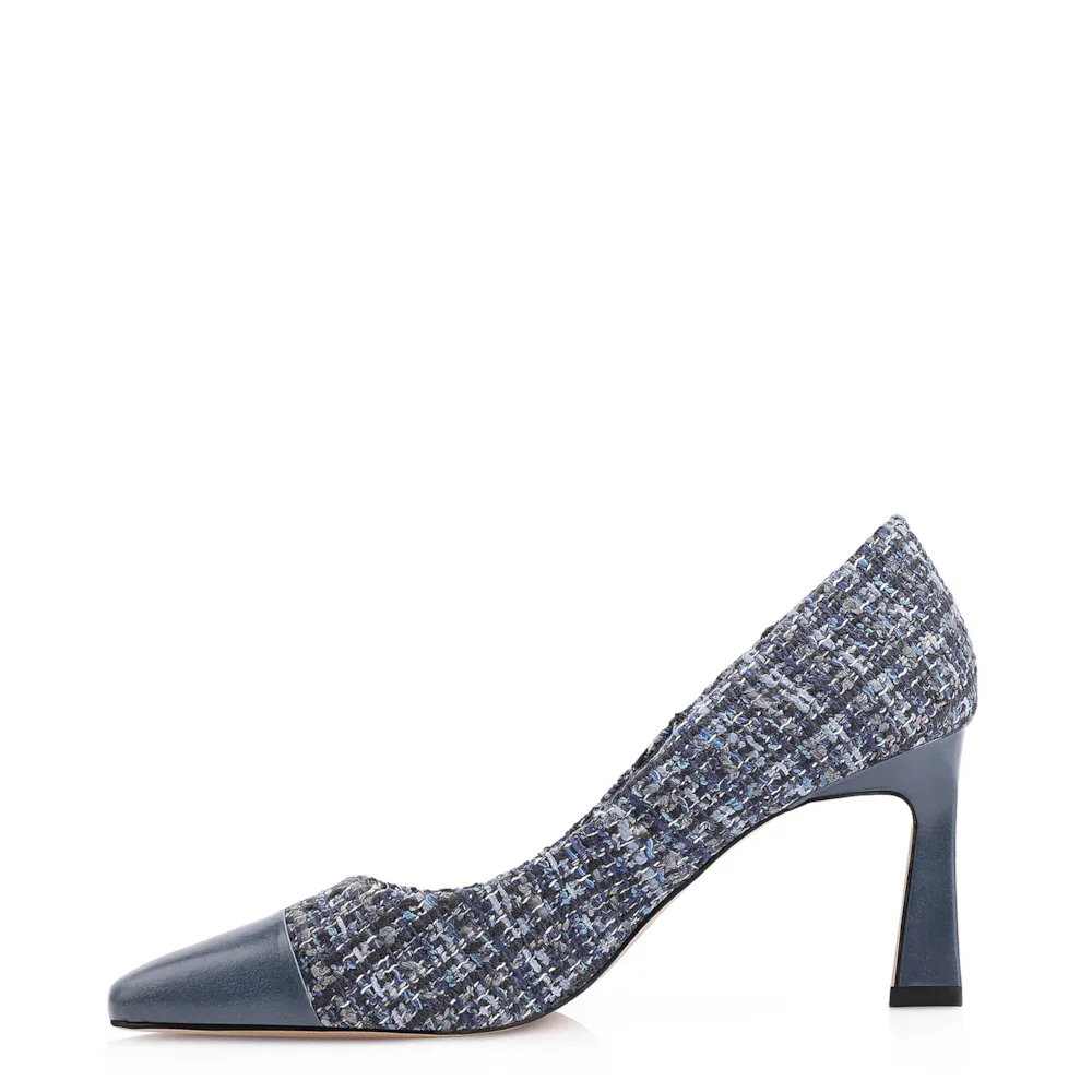 Scarpin Tweed Azul/Couro Azul - imagem 4