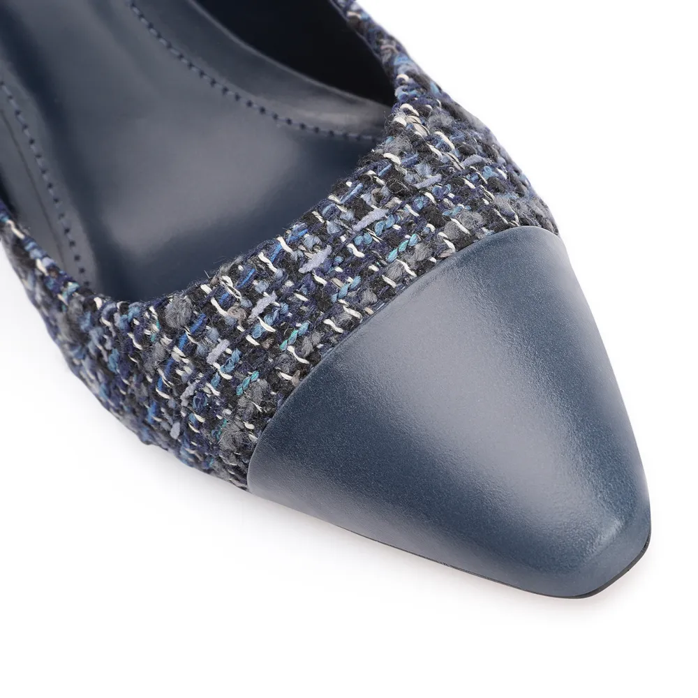 Scarpin Tweed Azul/Couro Azul - imagem 6