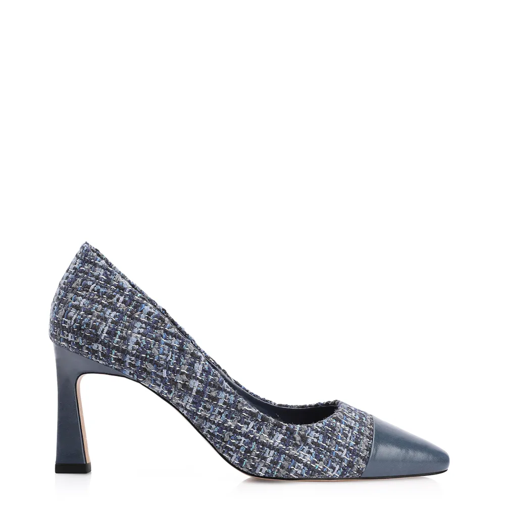 Scarpin Tweed Azul/Couro Azul - imagem 2