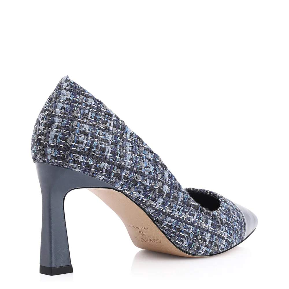 Scarpin Tweed Azul/Couro Azul - imagem 3