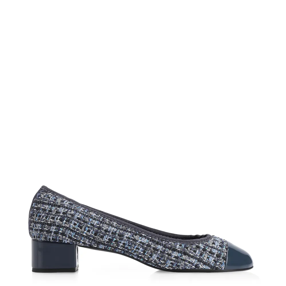 Scarpin Tweed Azul/Verniz Azul - imagem 3
