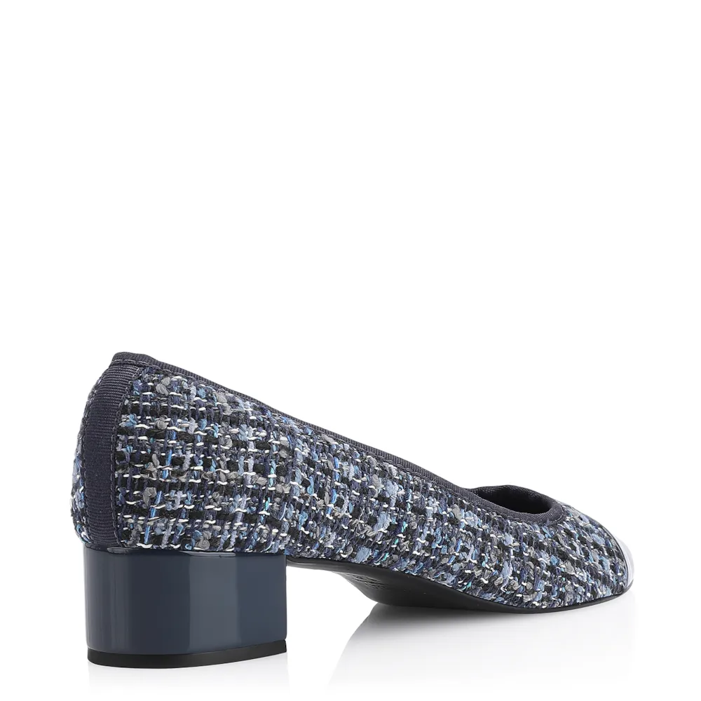 Scarpin Tweed Azul/Verniz Azul - imagem 4