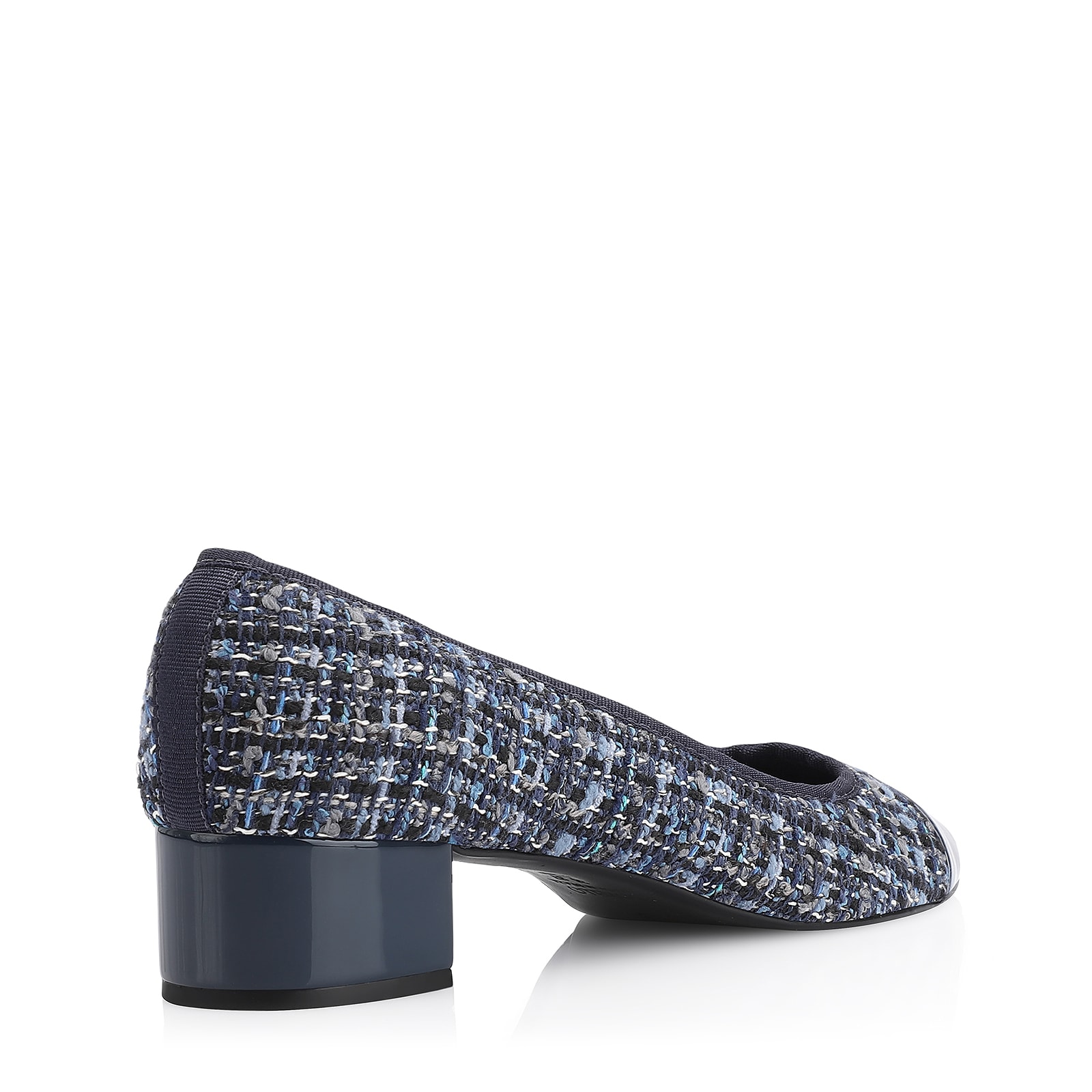 Scarpin Tweed Azul/Verniz Azul