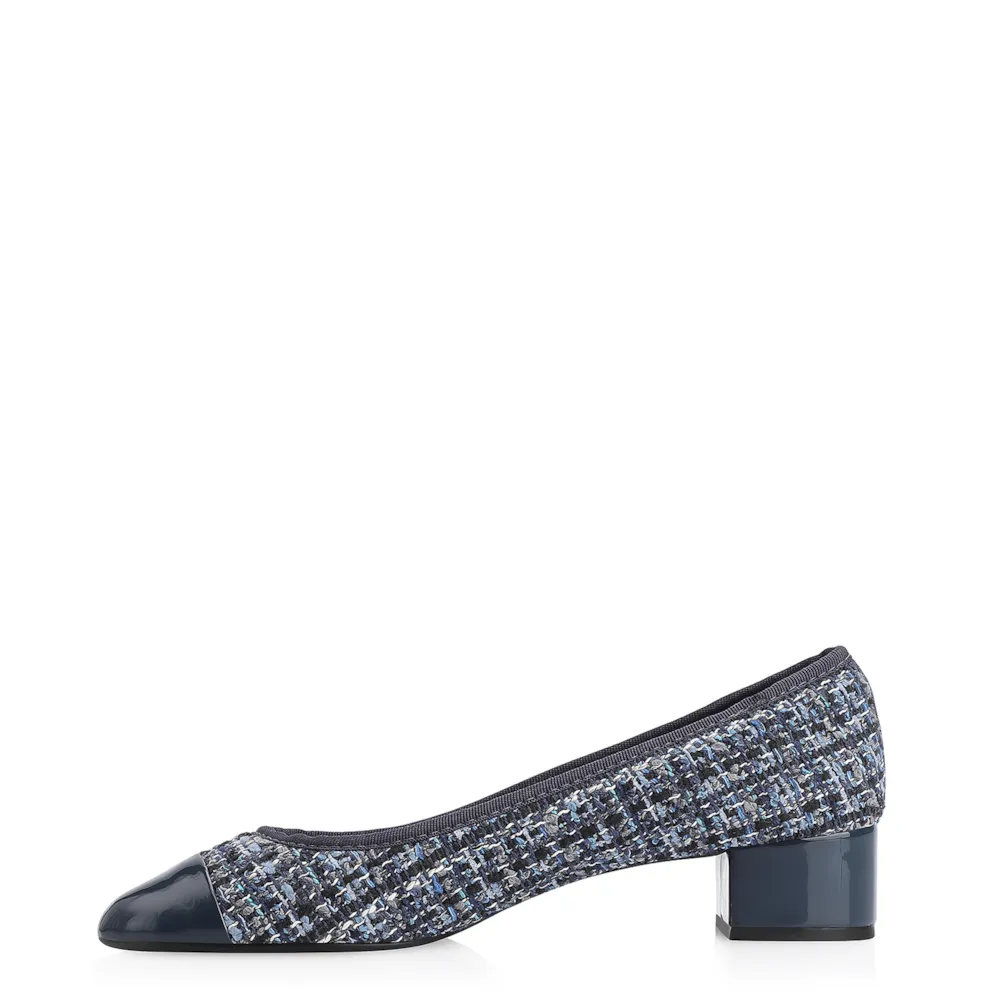 Scarpin Tweed Azul/Verniz Azul - imagem 5