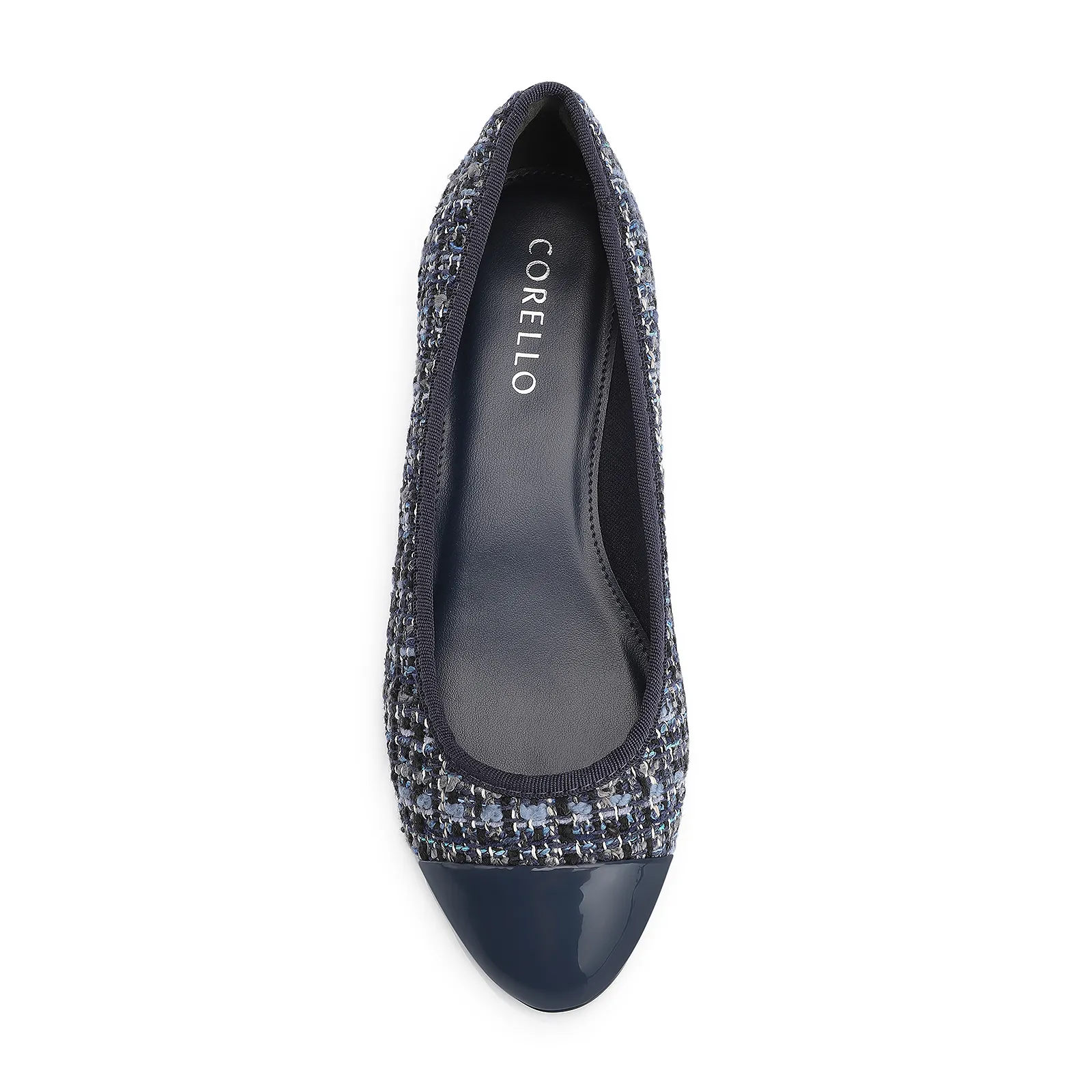 Scarpin Tweed Azul/Verniz Azul