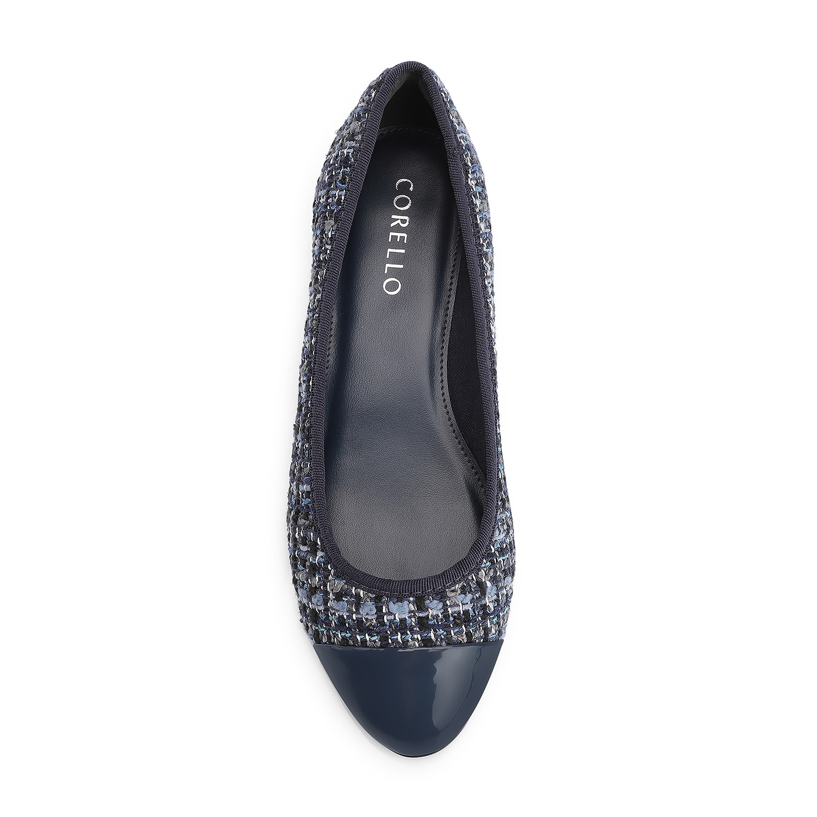 Scarpin Tweed Azul/Verniz Azul
